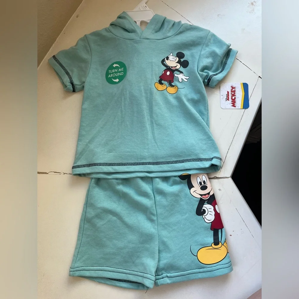 Disney Mickey Mouse Kids Shorts Set - Aqua